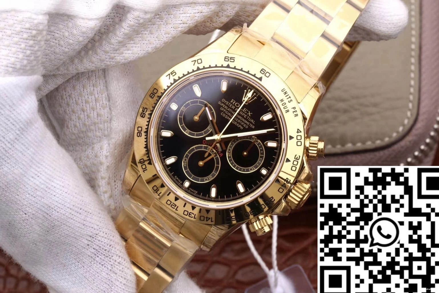 Yellow Factory Rolex M116508-0004 Black JH Daytona Dial Gold Cosmograph 0719